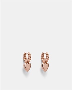 Silver Chain Of Hearts Hoop Earrings - Hoop Earrings | Mimco