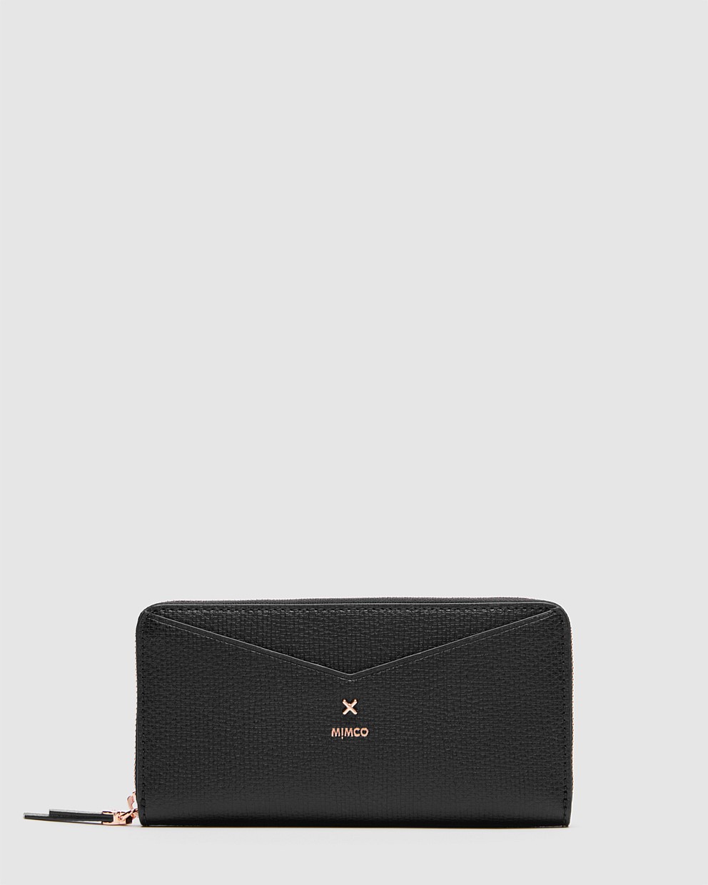 Black Rose Gold D-Vine Large Wallet - Wallets | Mimco