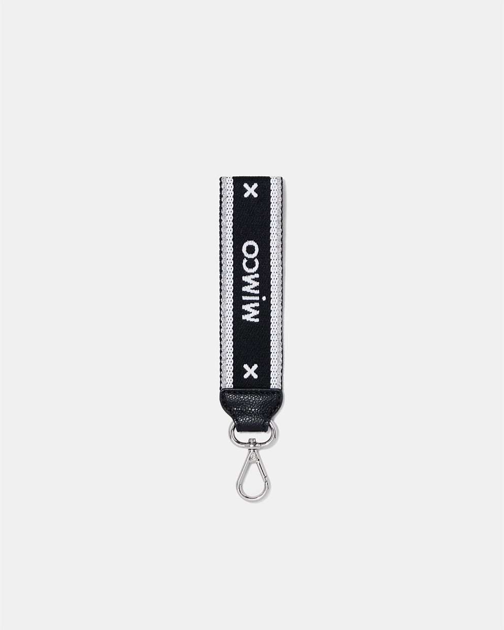 Black Silver Mim 96 Wrist Strap - Wristlet Straps | Mimco