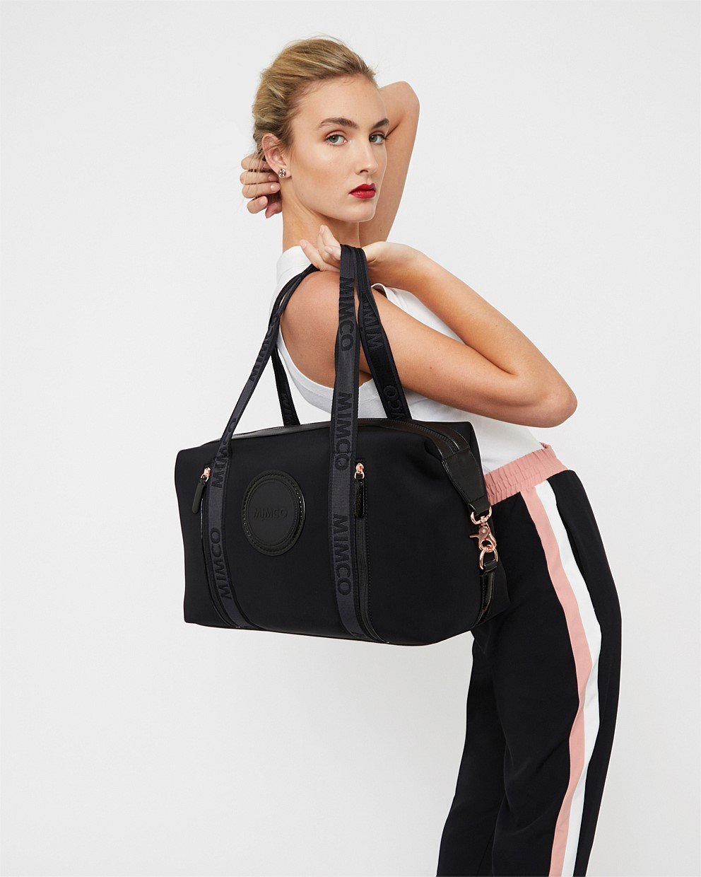 Black Rose Gold Serenity Gym Bag Bags Mimco