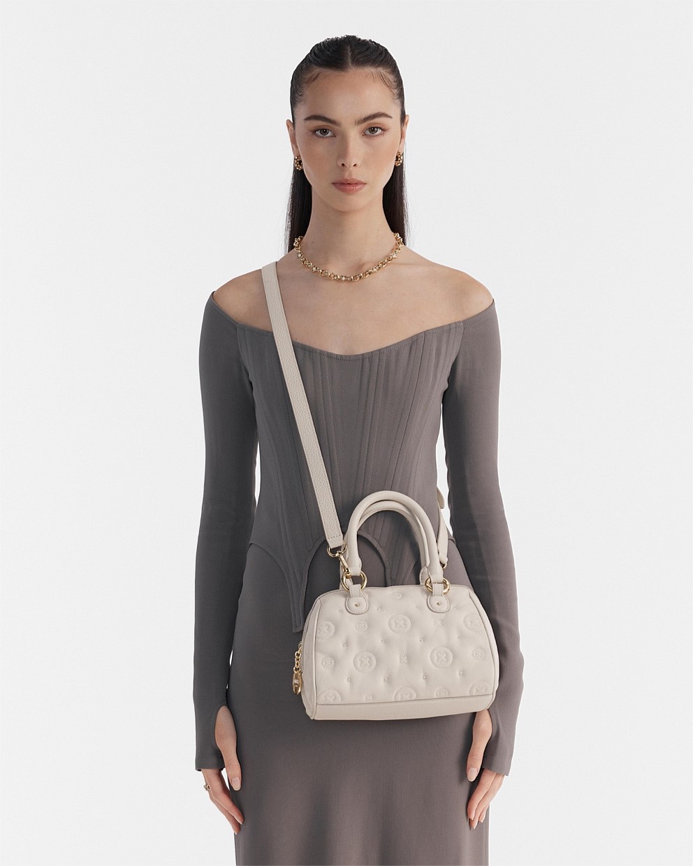 Oyster Flashback Leather Bowler Crossbody Bag - Crossbody