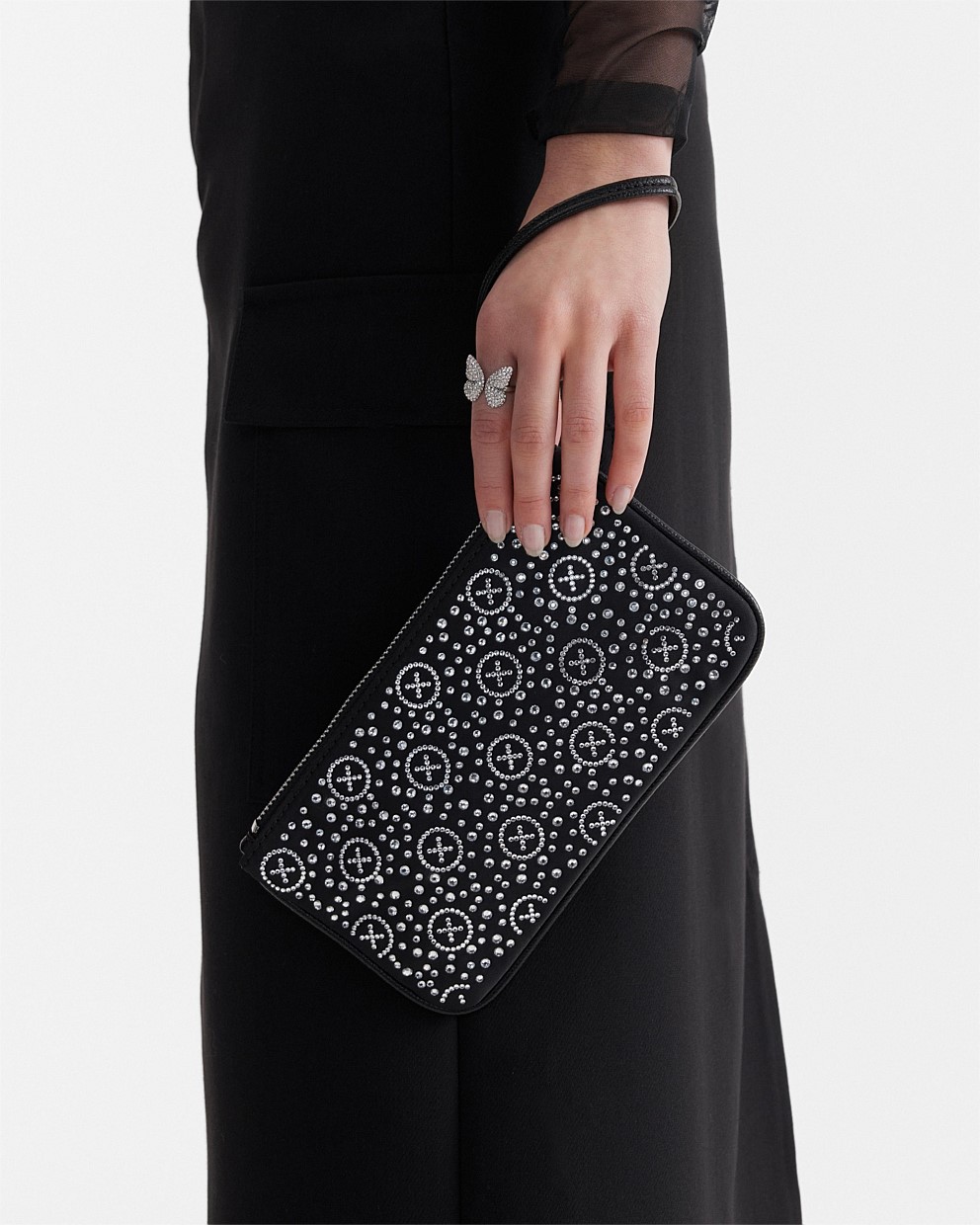 Black Mim Gram Sparkle Pouch Pouches Mimco