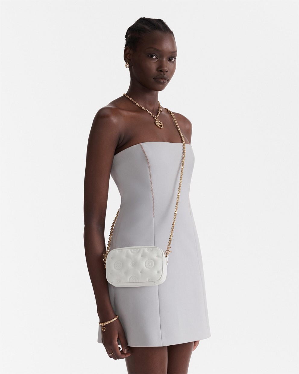 White Flashback Leather Pouch Crossbody Bag - Crossbody Bags