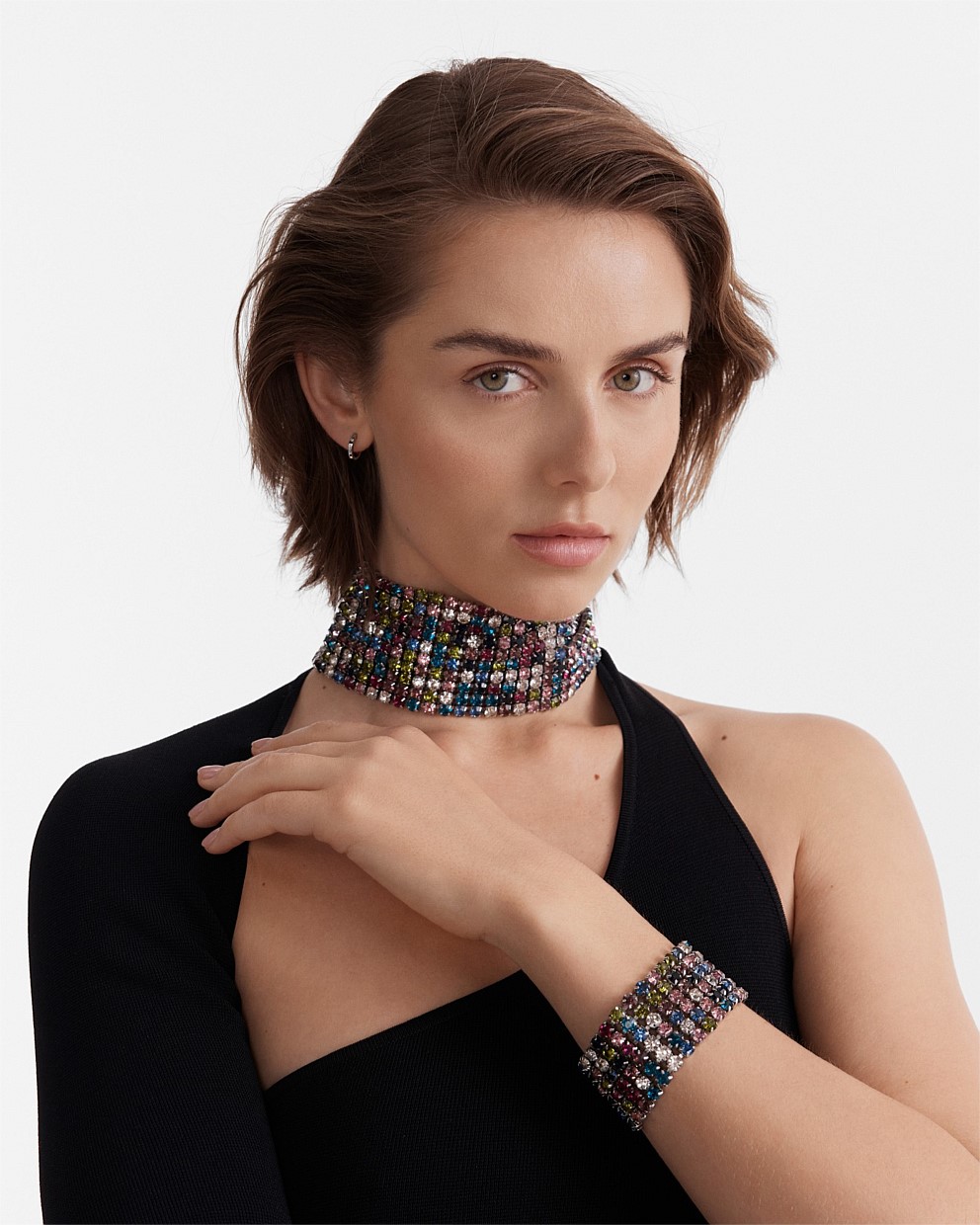 Multicolour Dazzle Crystal Choker Necklace - Necklaces | Mimco