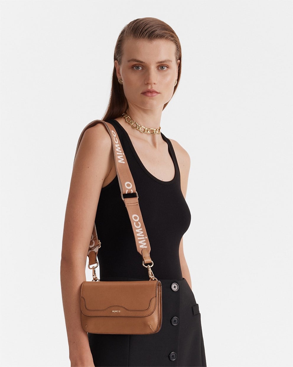 Caramel Jett Flapover Crossbody Bag - Crossbody Bags | Mimco