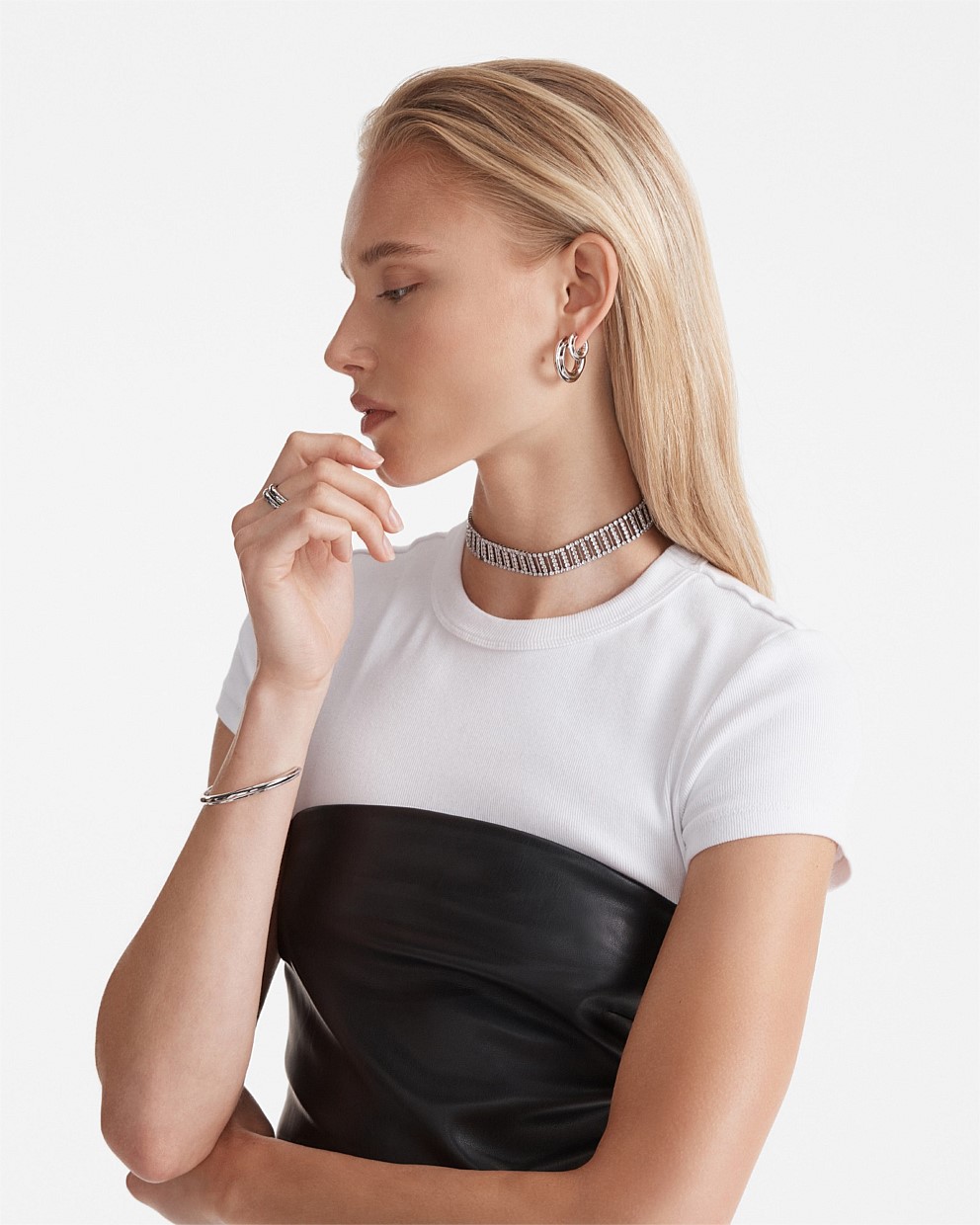 Silver Coruscant Choker Necklace - Necklaces | Mimco Silver Coruscant Choker Necklace - Necklaces | Mimco