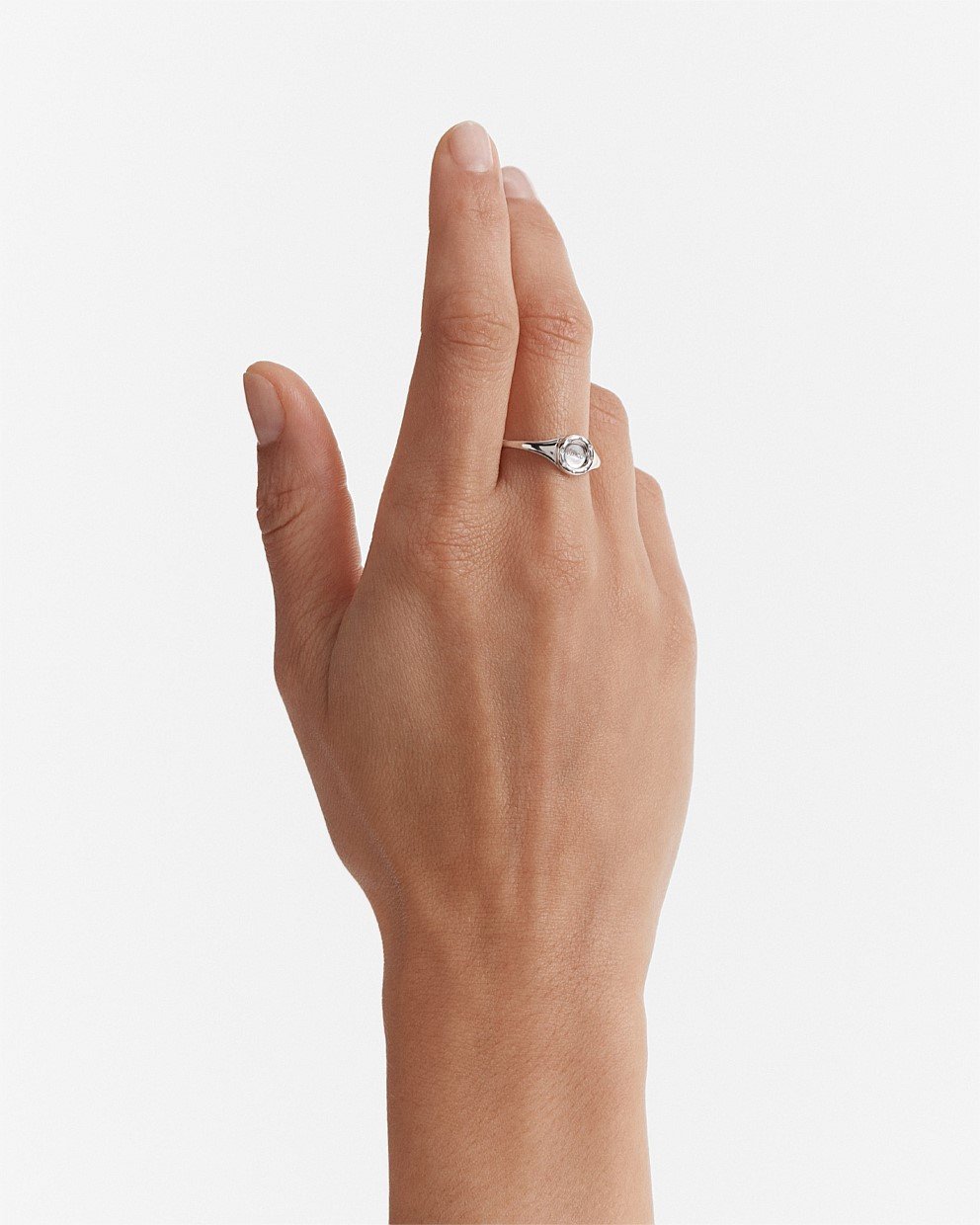 Silver Lune Signet Ring - Rings | Mimco