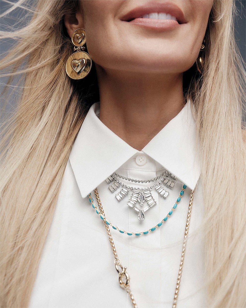 Silver Los Angeles Crystal Choker Necklace - Jewellery | Mimco