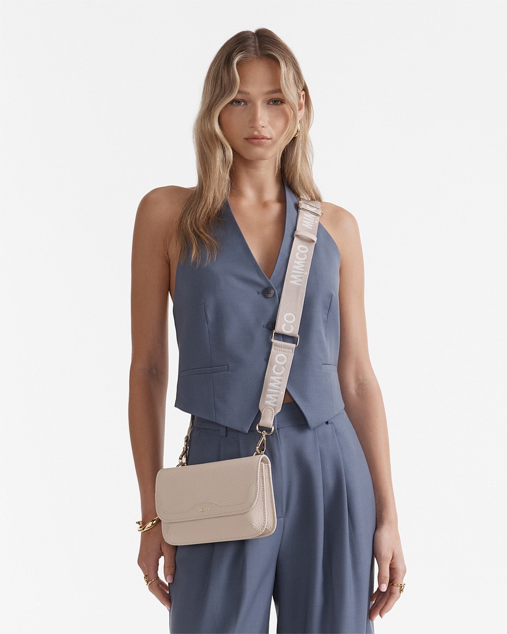 Linen Jett Flapover Crossbody Bag - Crossbody Bags | Mimco