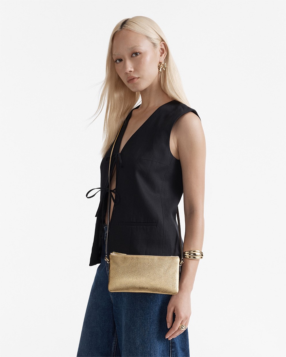 Light Gold Rhiannon Pouch Crossbody Bag - Pouches | Mimco