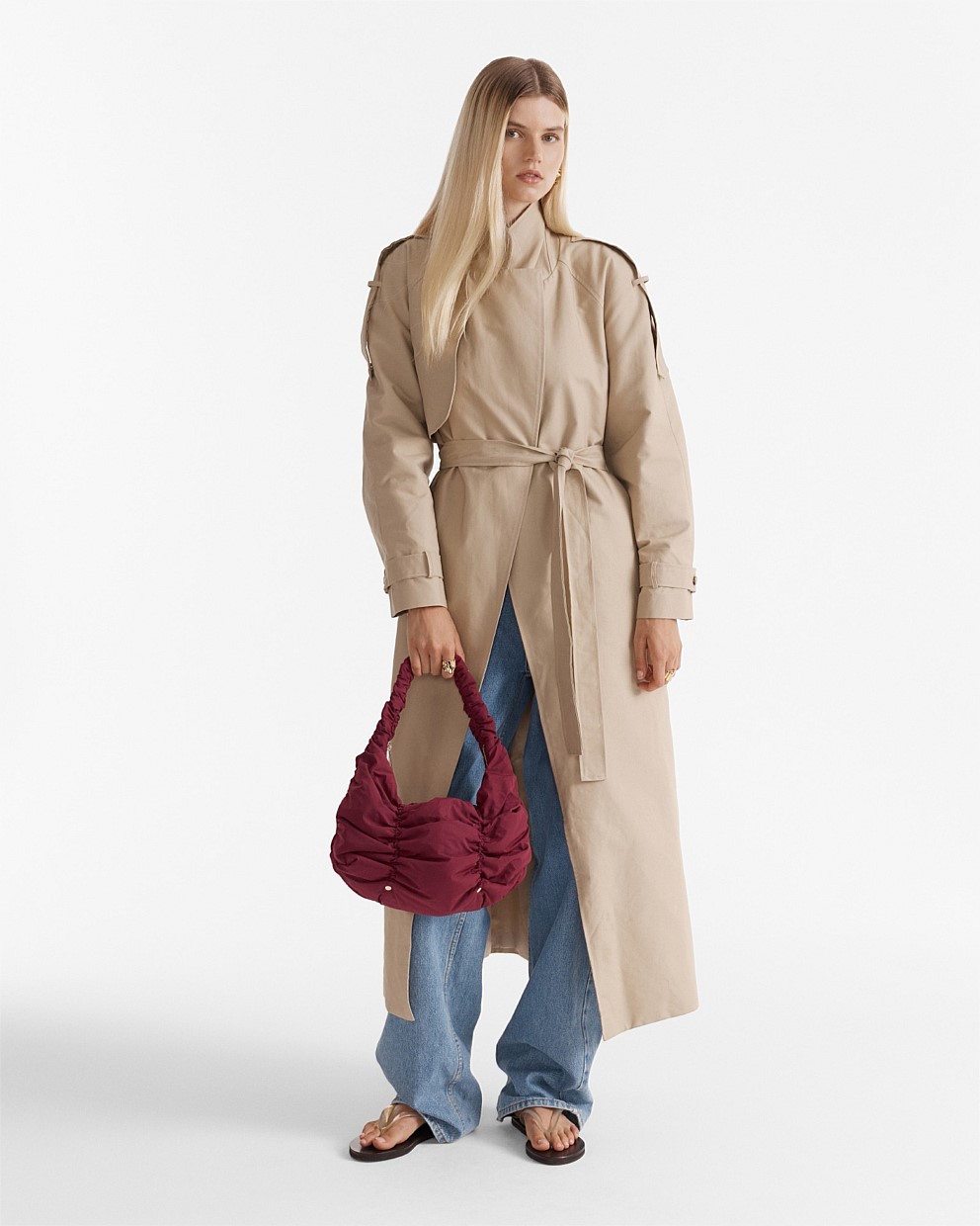 【MIMCO】Solace Crescent Bag/クレセント/ギャザー/2Way Claret Solace Crescent Bag - Shoulder & Hobo Bags | Mimco