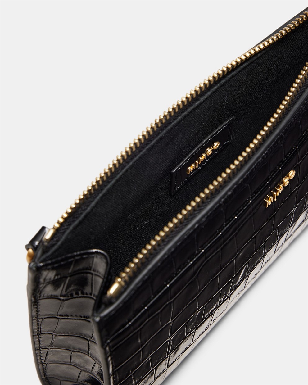 Black Yvette Gusset Pouch - Wallets & Pouches | Mimco
