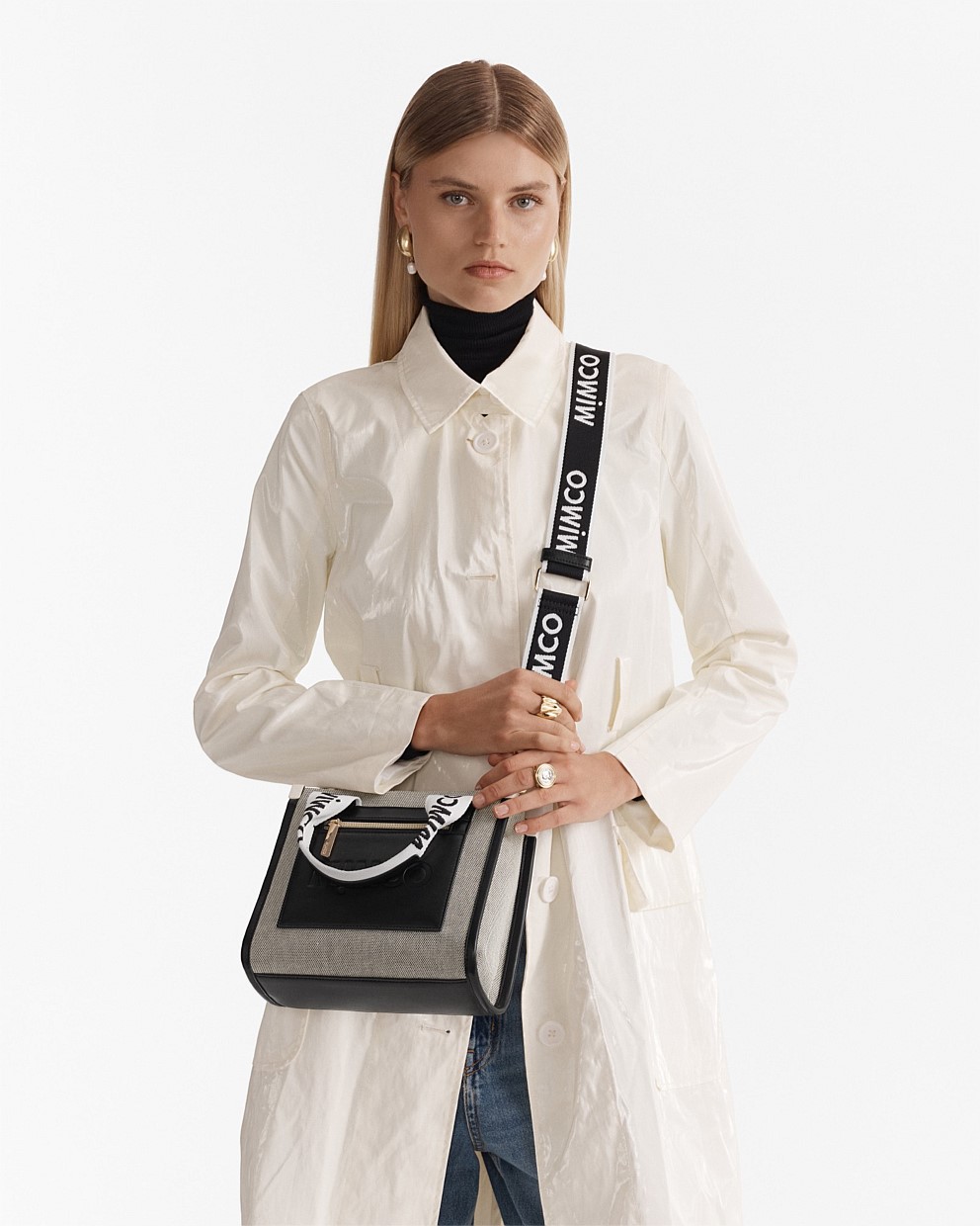 Black White Patch Mini Tote Bag - Crossbody Bags | Mimco