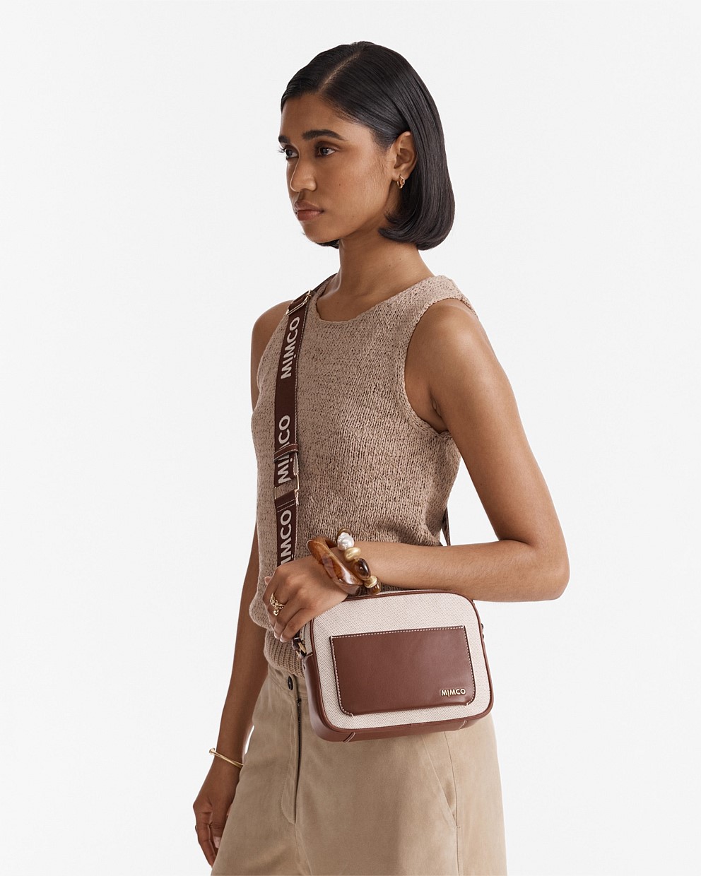 Walnut Northcote Camera Crossbody Bag - Crossbody Bags | Mimco
